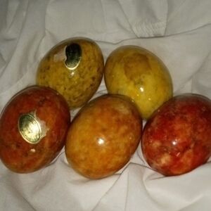 ALABASTAR Set of 5 Decorative Marble Eggs